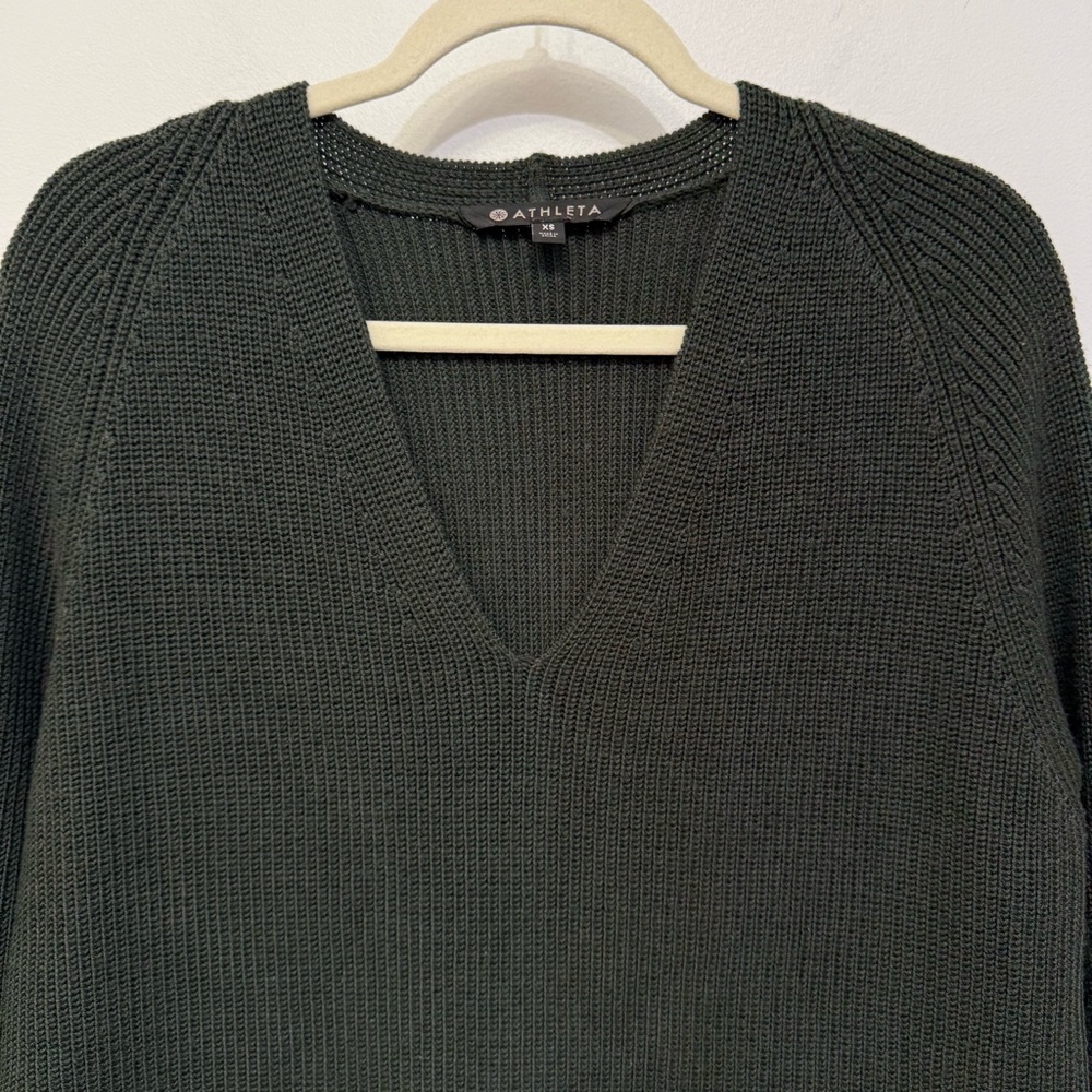Athleta Dark Green Switchback Pullover Sweater Wo… - image 2